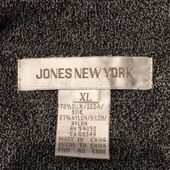 Jones New York Gray Silk Blend Knit Cardigan Size XL - Picture 4 of 5